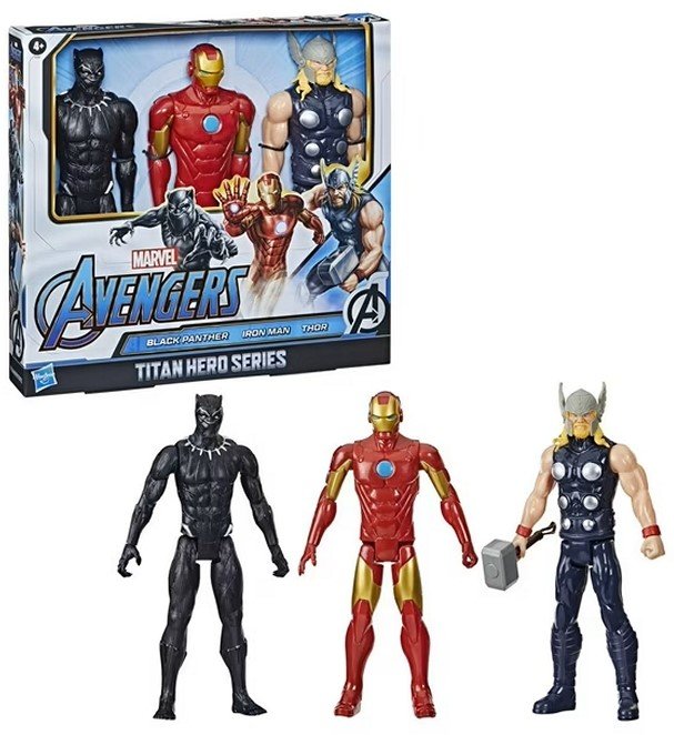 marvel-avengers-titan-hero-series-3-delige-set Σετ 3 Φιγούρες Marvel Avengers Titan Hero Series Black Panther Iron Man Thor - Image 1