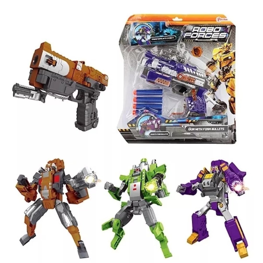 Παιχνίδι Toi Toys- Robot Μετασχηματιστής Ρομπότ-Όπλο με μαλακά βέλη 3 Χρώματα - Image 8