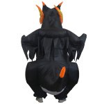 Αποκριάτικη Unisex Στολή Φουσκωτός Δράκος Μαύρος με Φωτιές - Image 3