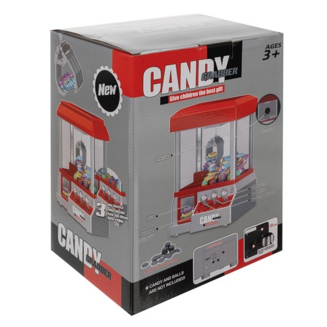 Candy Grabber Machine Μηχανή Παιχνίδι για Καραμέλες και Ζαχαρωτά με Δαγκάνα, διαστάσεων 25.5 x 19.5 x 34.5 εκ. - Image 13
