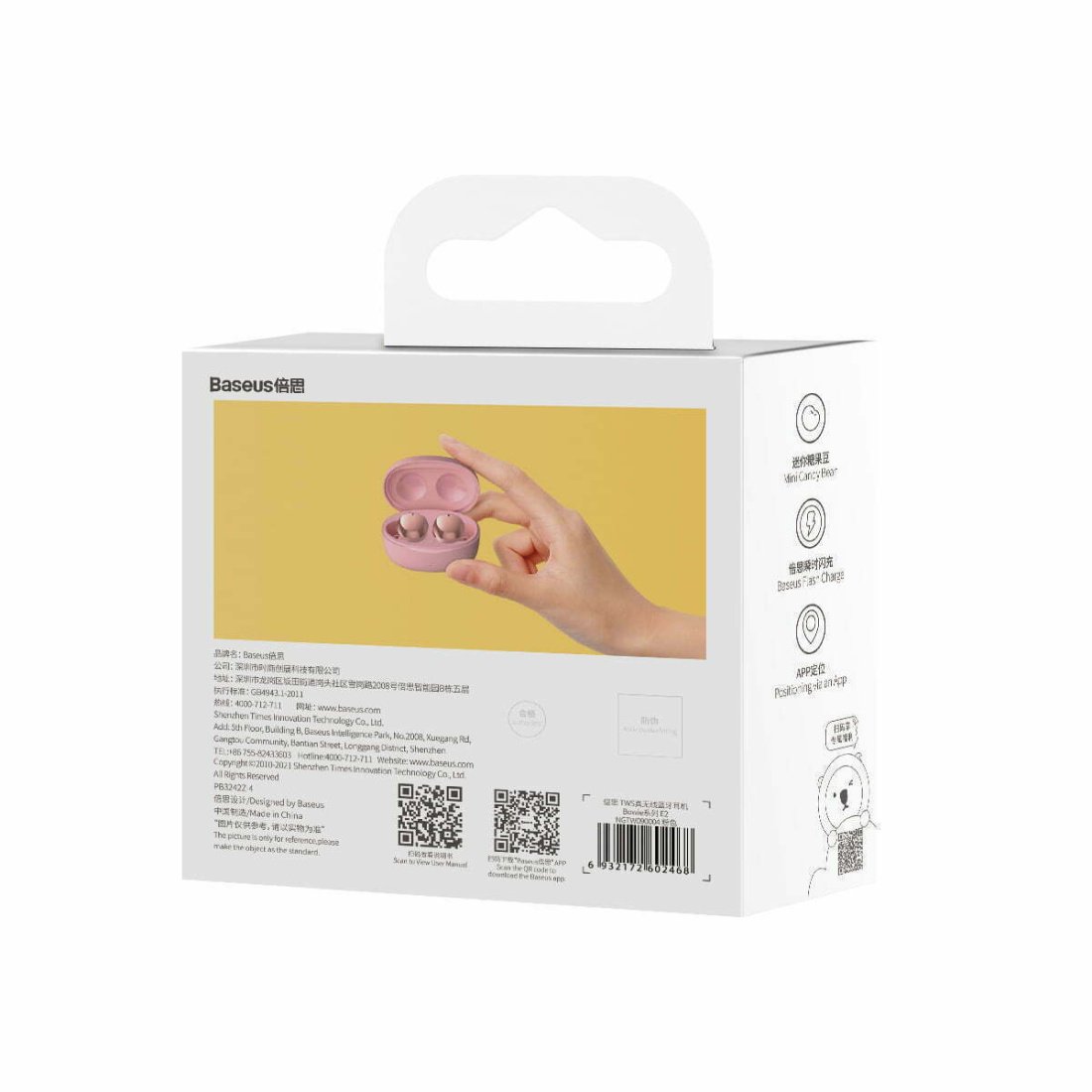 Baseus Bowie E2 In-ear Bluetooth Handsfree Ακουστικά με Θήκη Φόρτισης Ροζ - Image 9