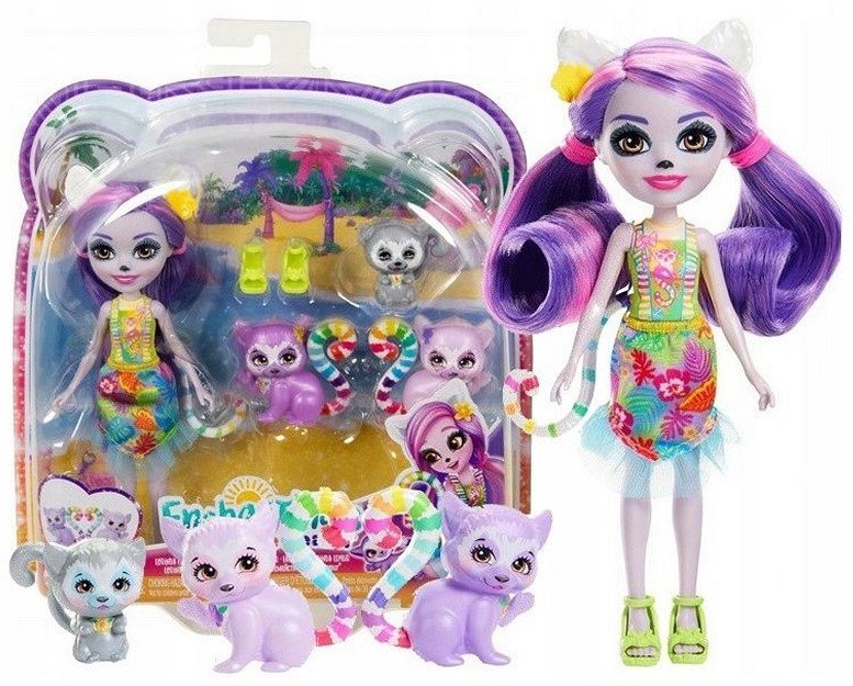 enchantimals-sunsine-beach-lorinda-lemur-family Enchantimals Κούκλα Enchantimals Beach Lorinda Famille De Lemuriens για 3+ Ετών - Image 1