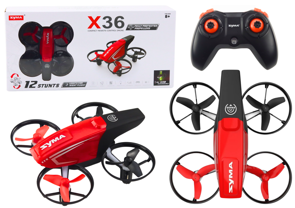 eng_pl_Remote-Controlled-RC-Drone-X36-SYMA-Red-20879_1 Τηλεκατευθυνόμενο Drone X36 SYMA Κόκκινο-Μαύρο χωρίς Κάμερα - Image 1