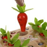 Ξύλινο Εκπαιδευτικό Παιχνίδι Montessori Κήπος Καρότων με Καλάμι ψαρέματος 2 σε 1 - Image 11
