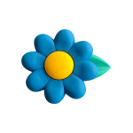 Αξεσουάρ για Διακόσμηση Παπουτσιών Crocs σχέδιο 3D Μαργαρίτα Μπλε