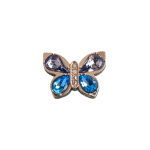 Μεταλλικό Αξεσουάρ για Διακόσμηση Παπουτσιών Crocs σχέδιο Rhinestone Butterfly with Strass Blue