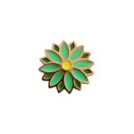 Μεταλλικό Αξεσουάρ για Διακόσμηση Παπουτσιών Crocs σχέδιο Green Spinner Flower