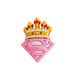 Αξεσουάρ για Διακόσμηση Παπουτσιών Crocs σχέδιο Superman Logo Στέμμα Ροζ