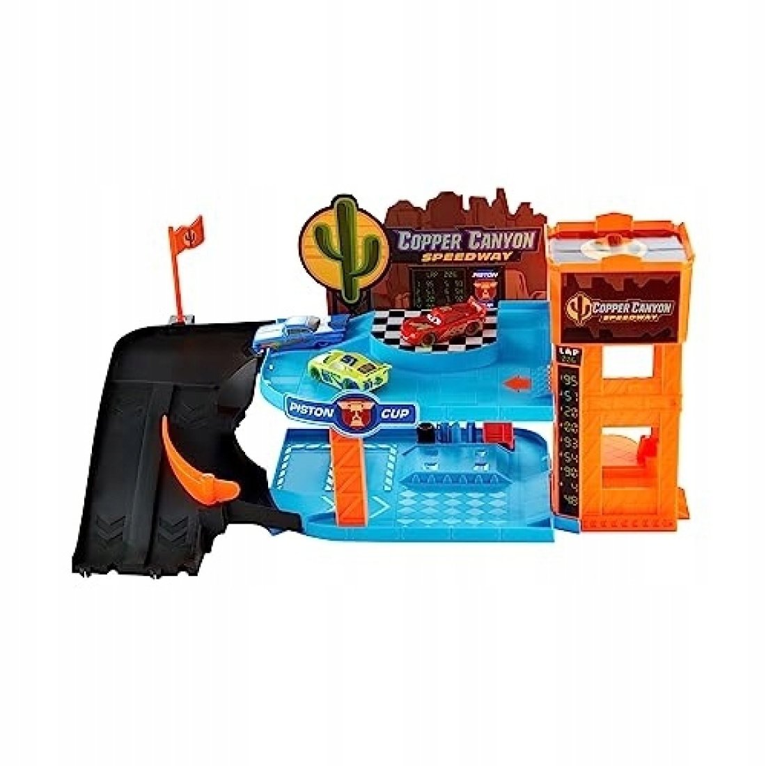 Disney Cars Glow Racers Copper Canyon Glowing Garage Γκαραζ Φωσφορούμενο Με 3 Οχήματα (Cruz Remirez,McQueen & Ramone) (HPX75) Συλλεκτικο - Image 6