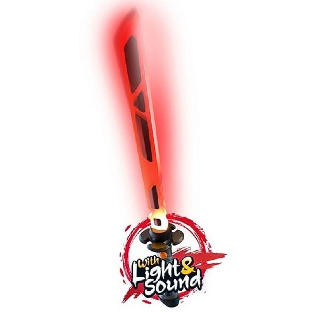 Σετ Μάσκα Mε Σπαθί Νίντζα Samurai με Φως και ήχο Κόκκινο 23.5x70cm - Image 4