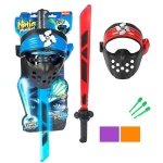 Σετ Μάσκα Mε Σπαθί Νίντζα Samurai με Φως και ήχο Μπλε 23.5x70cm - Image 4