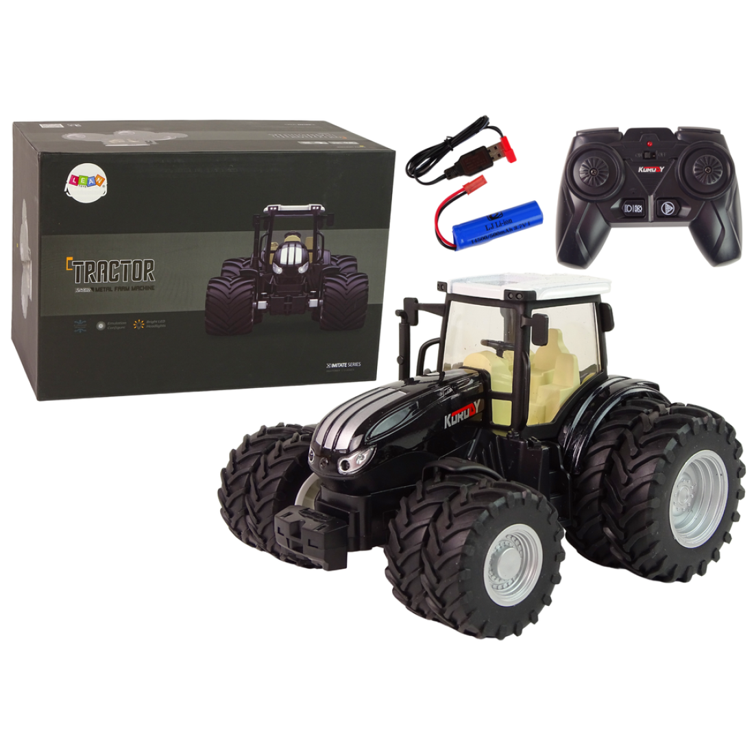 LeanToys Τρακτέρ Τηλεκατευθυνόμενο R/C Μαύρο 2,4G 1:24 Μεταλλικό - Image 8