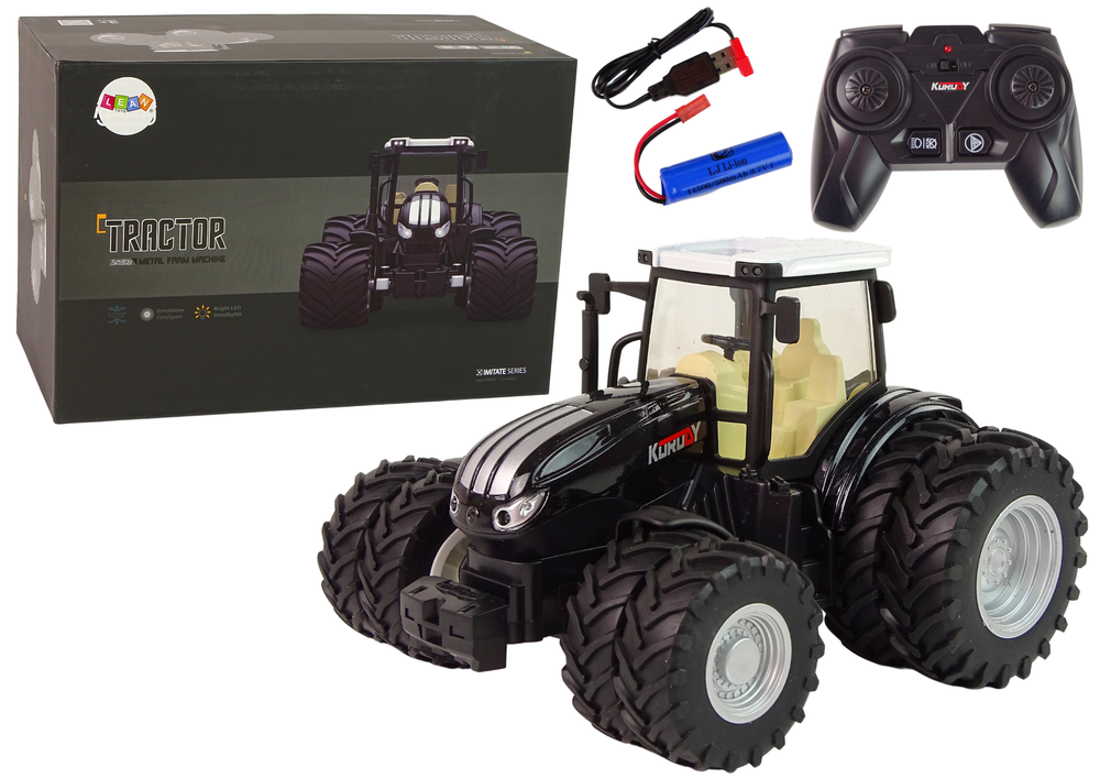 eng_pl_Remote-controlled-tractor-R-C-Black-2-4G-Metal-13344_8 (1) LeanToys Τρακτέρ Τηλεκατευθυνόμενο R/C Μαύρο 2,4G 1:24 Μεταλλικό - Image 1