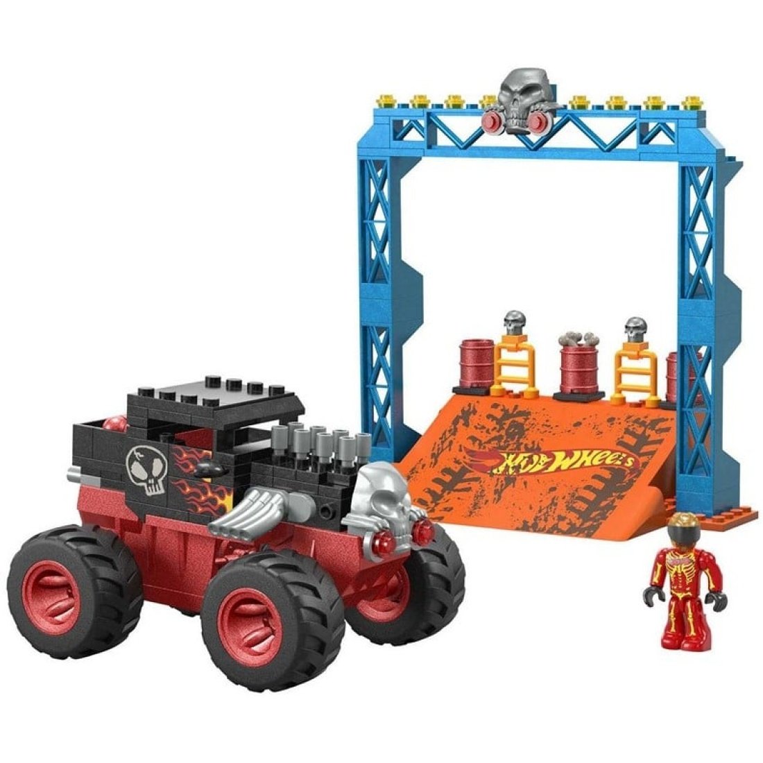 Mega Bloks Hot Wheels Monster Trucks Smash n' Crash Bone Shaker 151 τεμάχια (HKF87) - Image 2