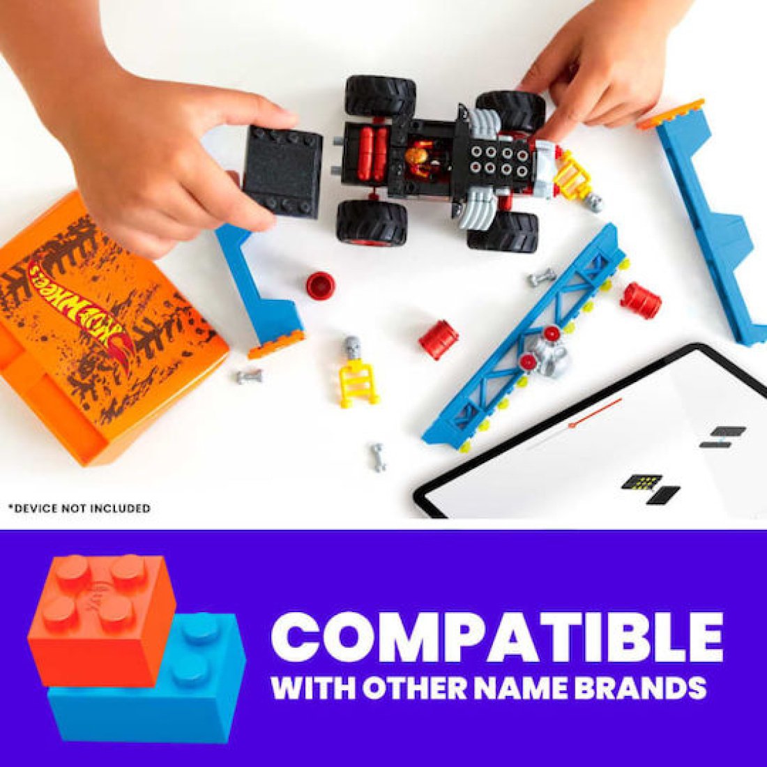 Mega Bloks Hot Wheels Monster Trucks Smash n' Crash Bone Shaker 151 τεμάχια (HKF87) - Image 6