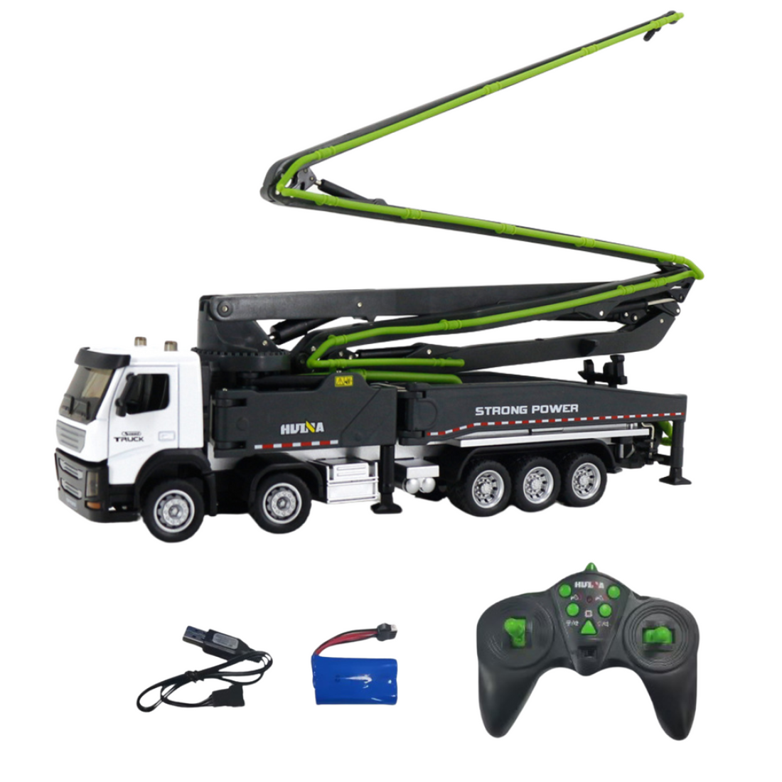 Τηλεκατευθυνόμενο Φορτηγό με Αντλία Βοηθός Σκυροδέματος Τηλεχειριστήριο RC Huina Γκρι 1:18 - Image 3