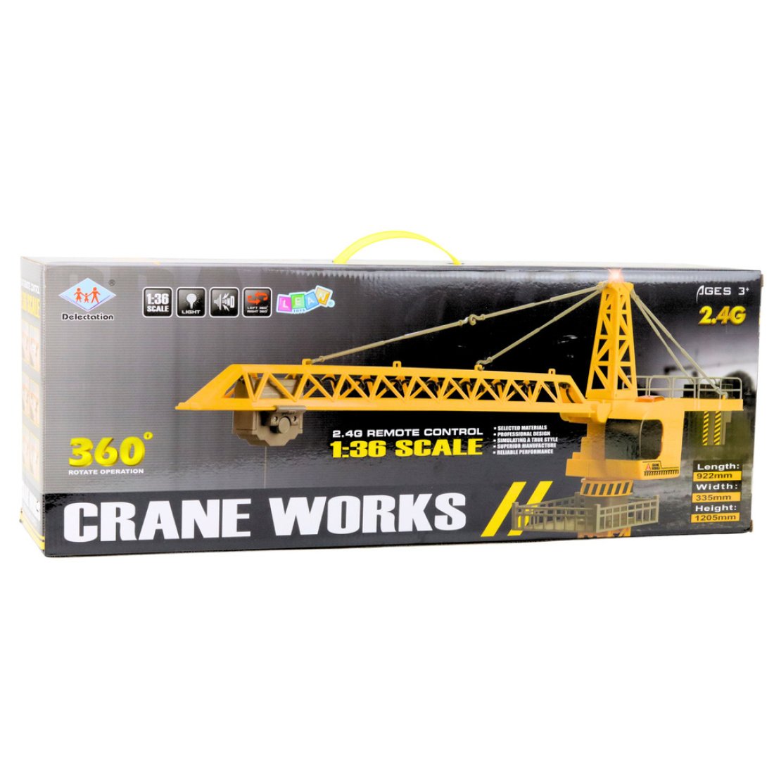 Γερανός Τηλεχειριζόμενος Crane RC LED Φώτα 360° Περιστροφή 1:36 120cm - Image 3